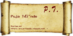 Puja Tünde névjegykártya